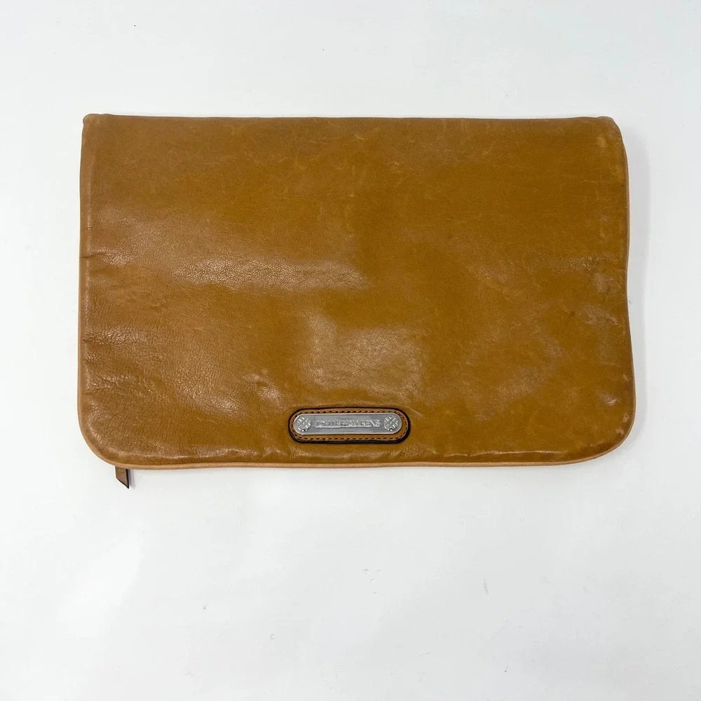 Joelle Hawkens Foldover‎ Clutch Handbag 12x18 Carmel Leather